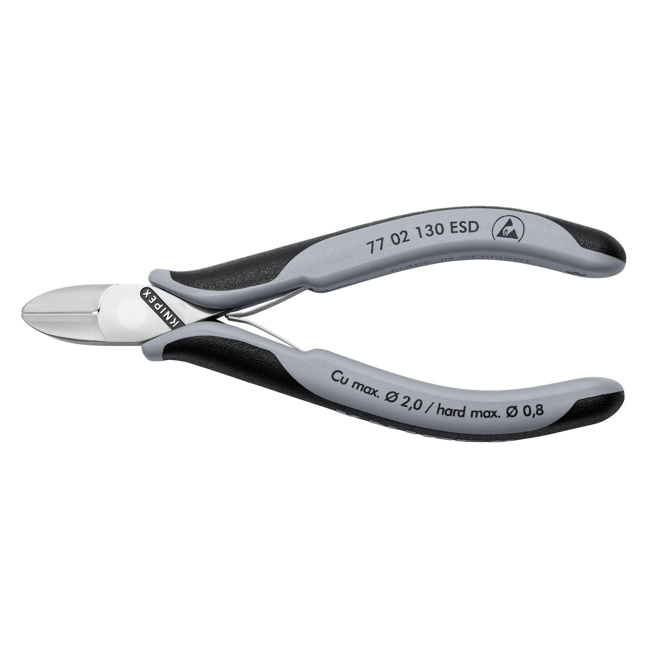 Knipex 77 02 130 ESD Elektronik-Seitenschneider ESD mit Mehrkomponenten-Hüllen 130 mm (130 mm) (77 02 130 ESD)