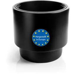 BigDean Blumentopf Design mit Einsatz rund ø 47 cm Schwarz – wetterfester Übertopf aus bruchsicherem Kunststoff – Pflanzkübel Made in Europe