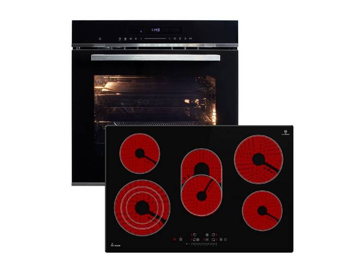 KKT KOLBE Backofen-Set Backofen und Kochfeld SET8017CH77RL, mit 2-fach Teleskopauszug, Herdset / Heißluft / Einbaubackofen / Kochmulde
