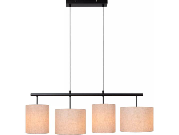 Suspension MAYA crème et noir\, 4xE27x40W\, tissu\, dimensions : 175x107x26 cm\, IP20\, Lucide