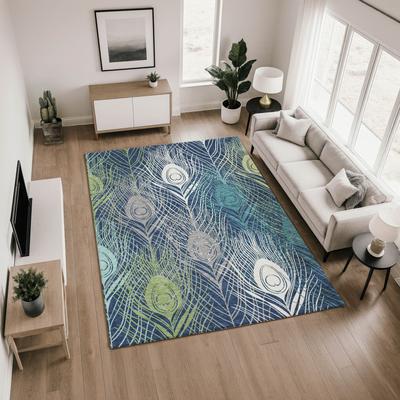 Addison Rugs Premium Washable Super Soft Peacock Feathers Mayfield Rug