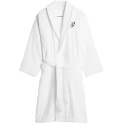 GANT Unisex Bademantel - EMBROIDERY ROBE, Schalkragen, gesticktes Logo, Baumwolle Weiß / 2XL