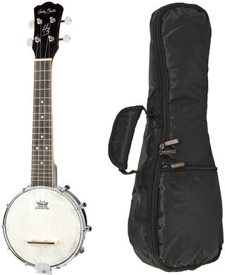 Harley Benton BJU-10 Banjo Ukulele w/Bag Mattschwarz