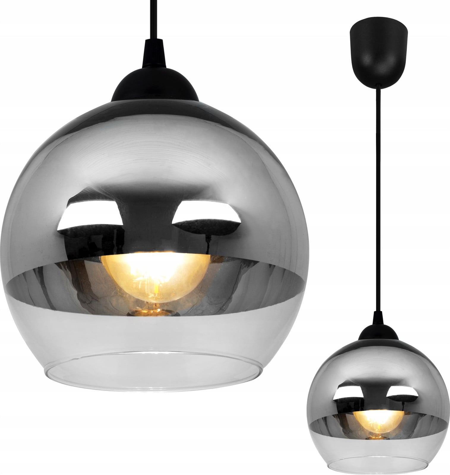 LightHome Elegante glazen hanglamp met chroom en LED