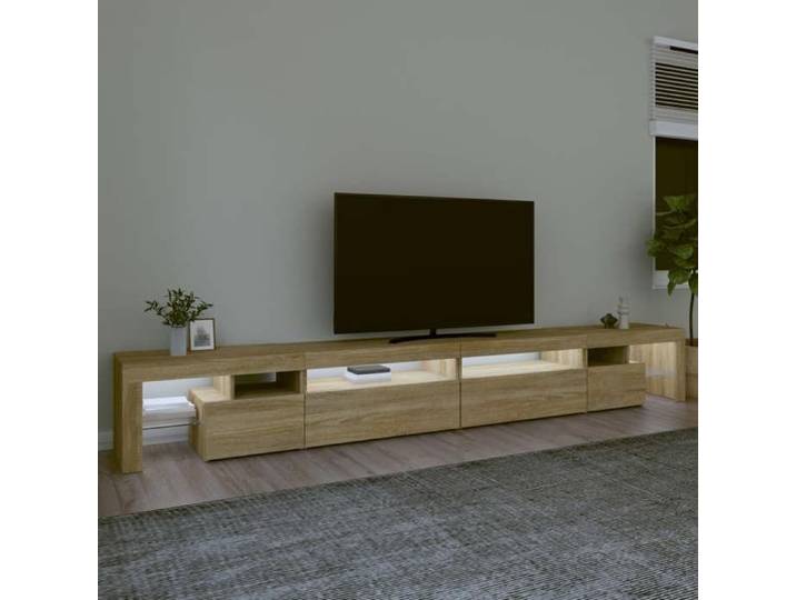 Cabinet TV haute de gamme - Vidaxl - Meuble TV/BANC TV - avec lumières LED Chêne sonoma 290x36 5x40 cm 568642khj44m