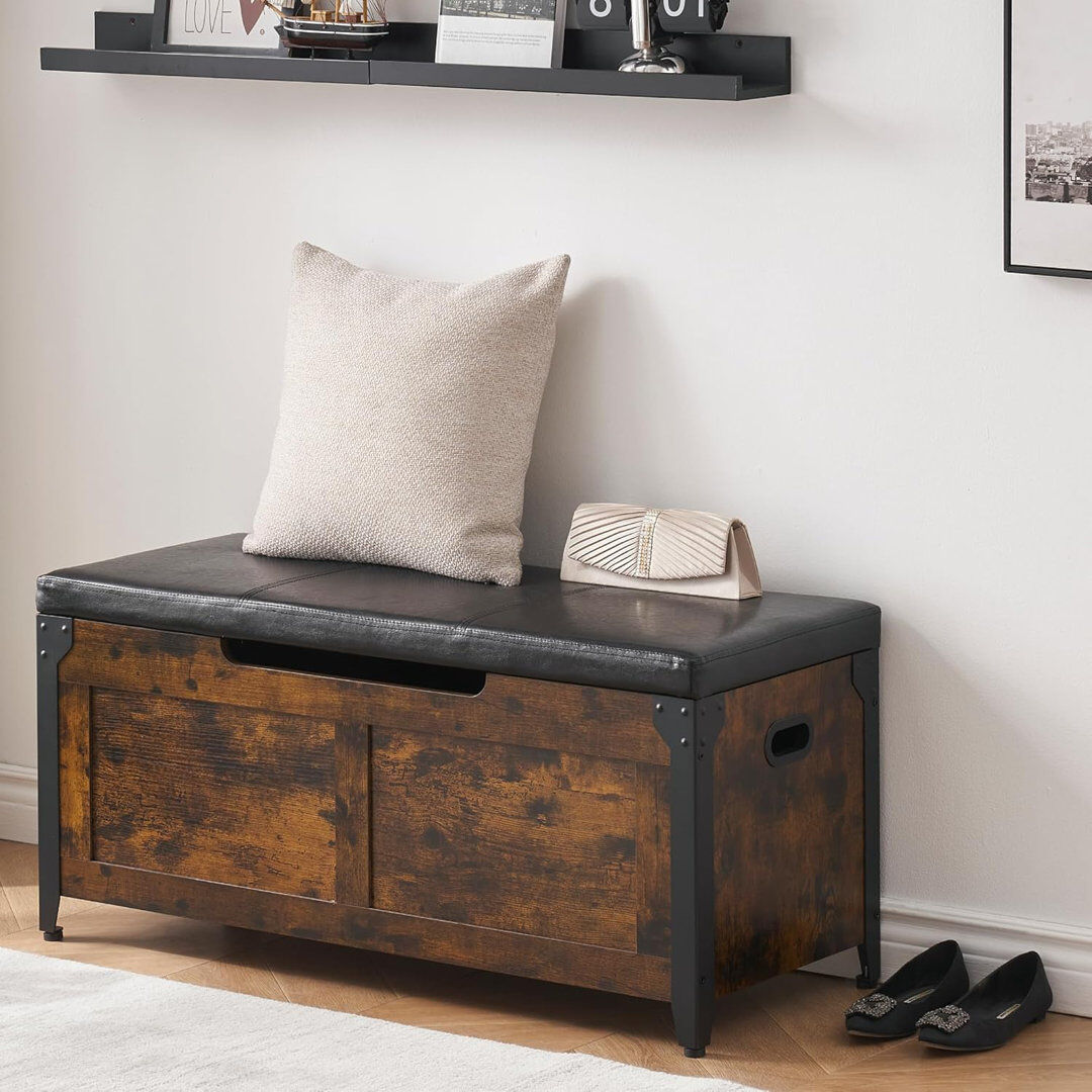 Rio Upholstered Bench Brown 46.5cm H X 101cm W X 40.5cm D