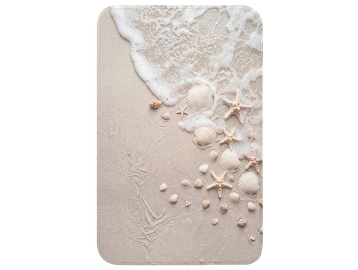OnlyWow Wc-Vorleger Muscheln - Seesterne - Strand WC Teppich 50x80 cm, Sandfarben, Füllung: Polyurethan (Pur), Rechteckig, 50x1 cm, Heimtextilien, Badtextilien, WC Vorleger