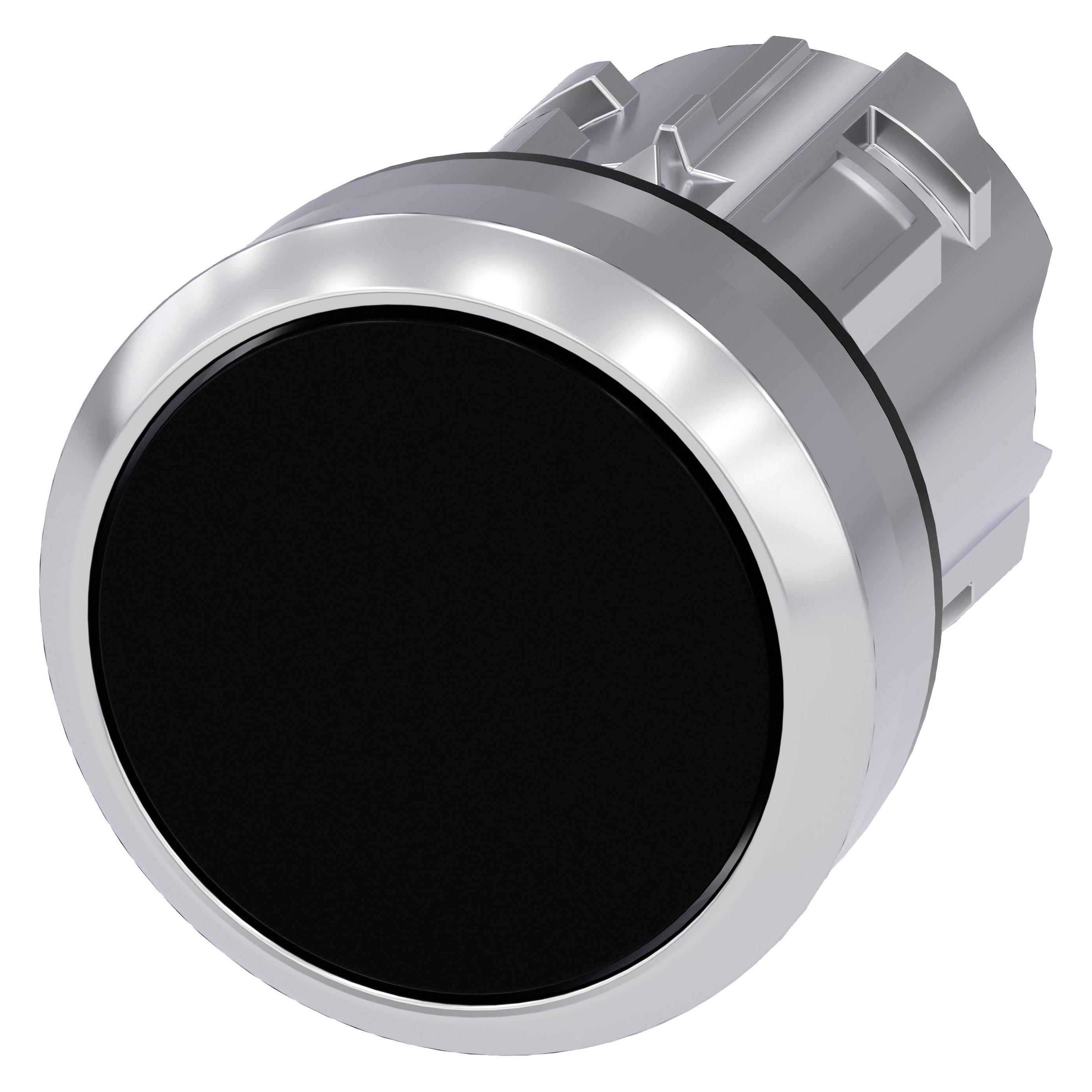 Siemens Pushbutton 22mm round metal shiny black (3SU1050-0AA10-0AA0)