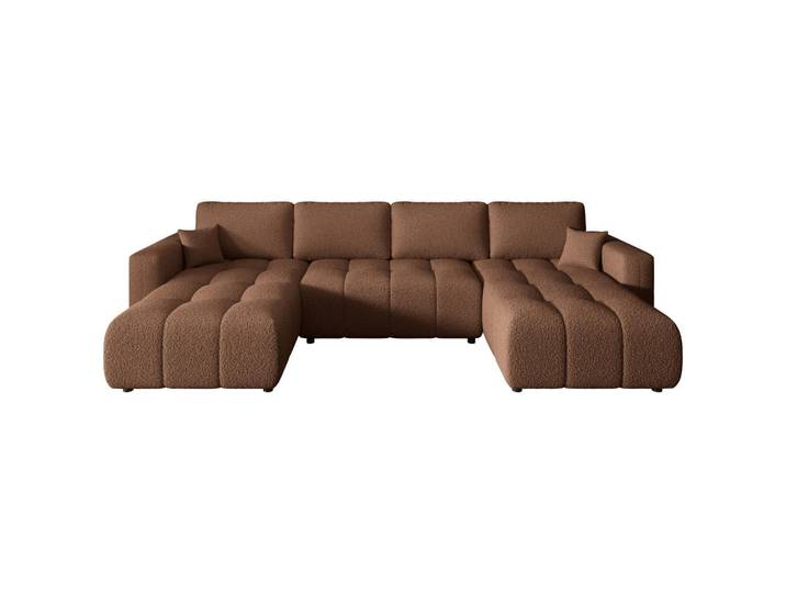 Carryhome Wohnlandschaft, Rost, Kunststoff, 6-Sitzer, Füllung: Schaumstoff, U-Form, 380x190 cm, Liegefunktion, Schlafen auf Sitzhöhe, Rücken echt, Wohnzimmer, Sofas & Couches, Wohnlandschaften, Wohnlandschaft U-Form