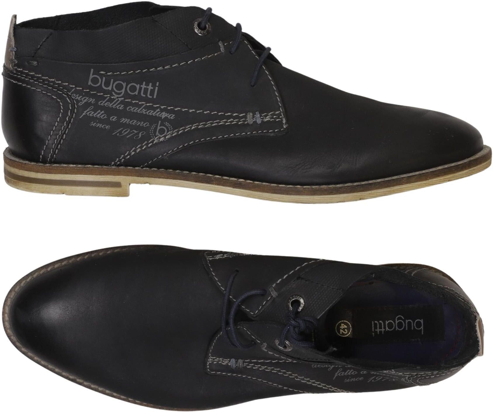 Bugatti Herren Stiefel, Schwarz, Gr. EU 42, Leder - Second Hand