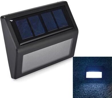 United BrightGlow 6 LED Solar Wall Light Waterproof Outdoor Deck & Garden Lighting white Light