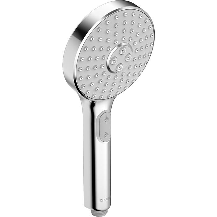 Hansa Hansaactivejet Handbrause 84330100 3-strahlig, Ø 120 mm, Anti-Kalk-Technik, hellgrau/chrom