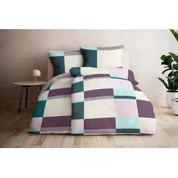 GRUND Bettwäsche Blocca dunkelviolett 155x220 cm + 80x80 cm