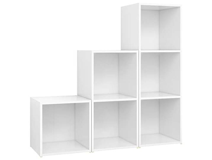 GHVBNMF 3-tlg TV-Schrank Set Fernsehtisch aus Holzwerkstoff Weiß Flexible Aufstellung im Wohnzimmer oder Schlafzimmer für strukturierte Ordnung Ihrer Multimedia-Geräte und Bücher.