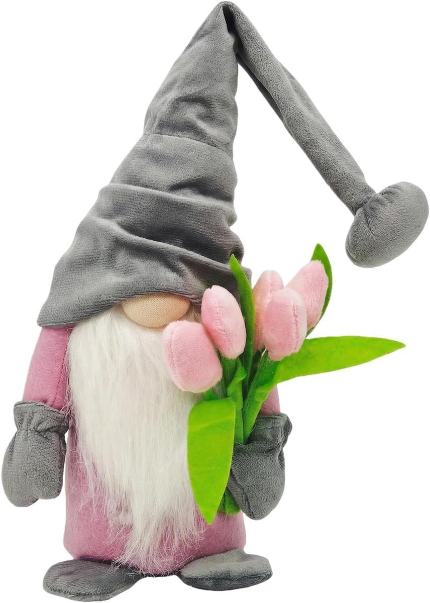 Spring Tulips Decoratie GNOME met Tulips Boeketten - Roze