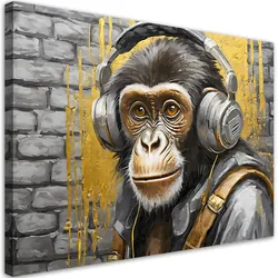 WANDBILD affe musik tiere