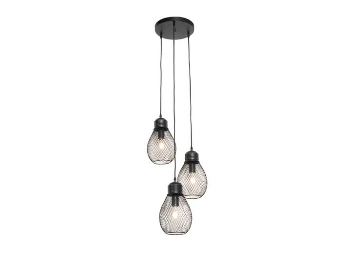 Design hanglamp zwart 3-lichts - Raga