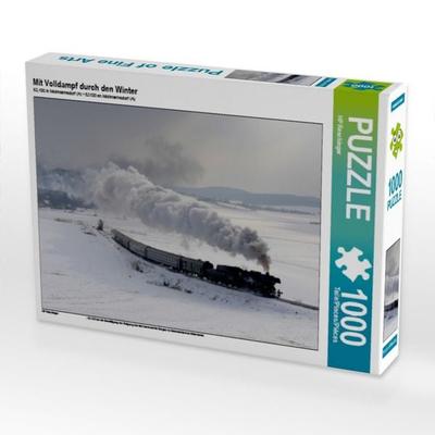 CALVENDO Puzzle Mit Volldampf durch den Winter | 1000 Teile Lege-Größe 64x48cm Foto-Puzzle für glückliche Stunden
