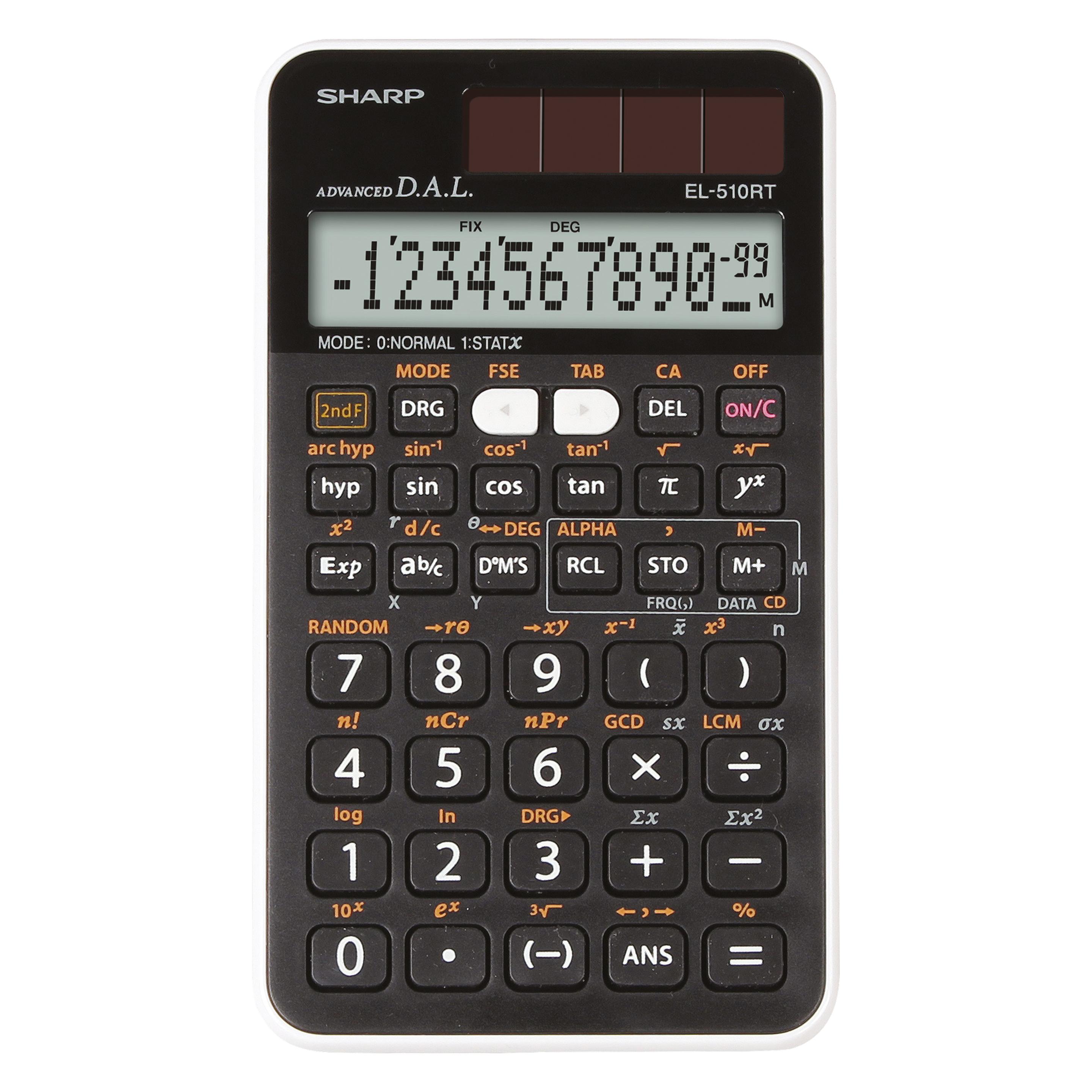 Sharp EL-510RTB Wissenschaftlicher Taschenrechner 169 Funktionen (Batteriebetrieb, Solarenergie) (EL510RT)
