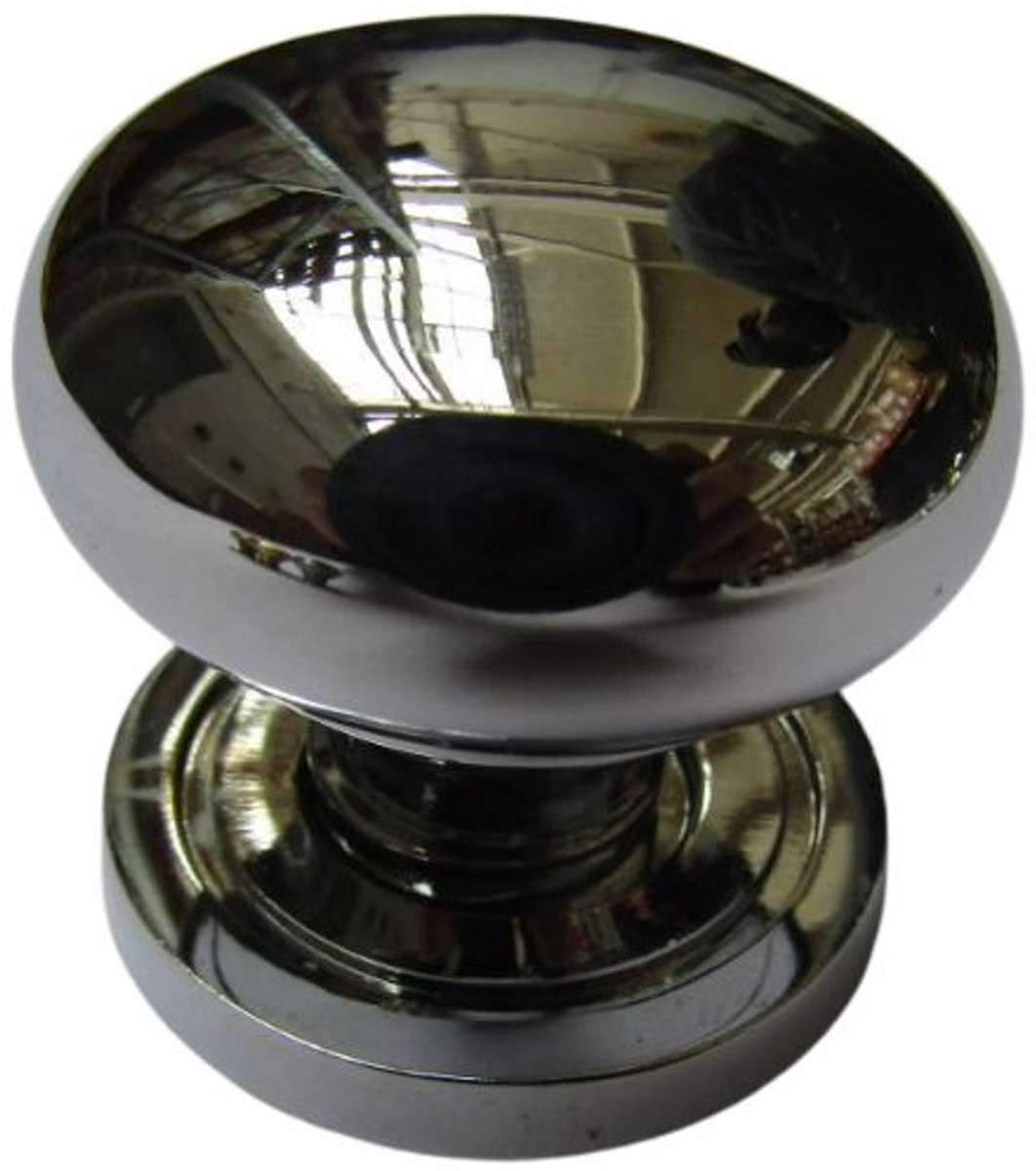Platte ronde kastknop Polished Chrome 30mm