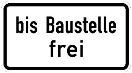 Zusatzschild 1028-31, 231x420mm libre jusqu'au chantier, film RAL RA2 ; ADCO (4251783606774)