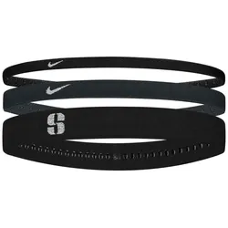 3er Pack NIKE Flex Classic Mixed Width S Ionescu Haarbänder 086 - black/dk smoke grey/metallic silver