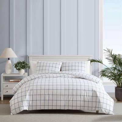 Nautica Plot Cotton Reversible Blue Duvet Cover Set