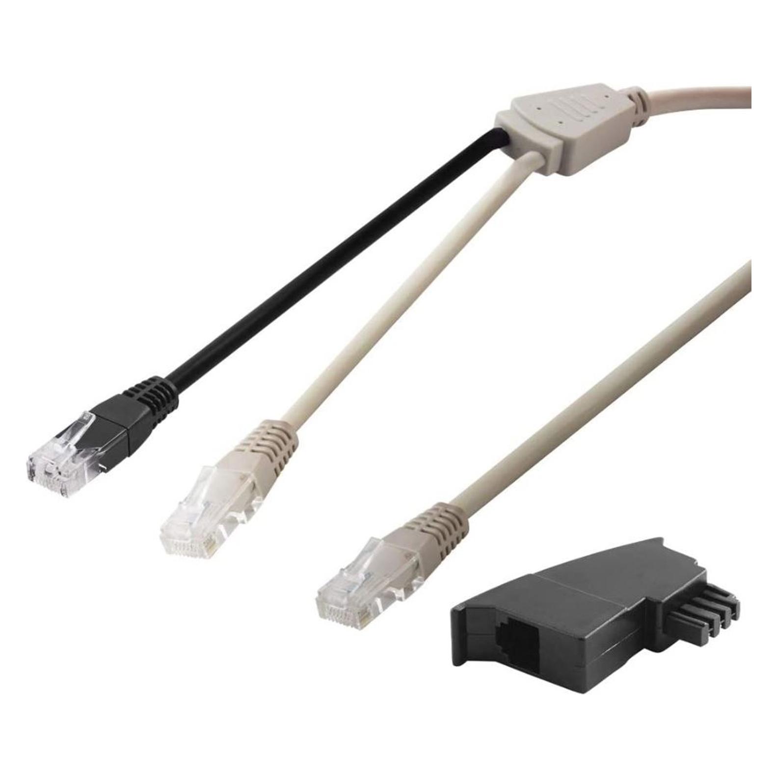 Goobay TAE Adapter 2 x RJ45-Stecker auf RJ45-Stecker (8P8C) /, TAE-F-Stecker, 2 x RJ45-Stecker, Schw (95286)