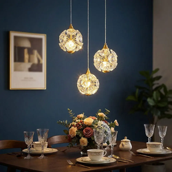 LED Pendelleuchte Esstischleuchte Hängelampe Wohnzimmerleuchte goldfarben H150cm