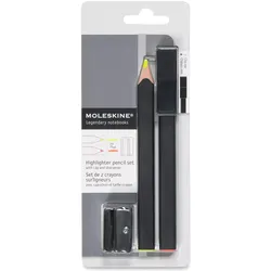 Moleskine, Marker, Textmarker-Buntstifte (2x)