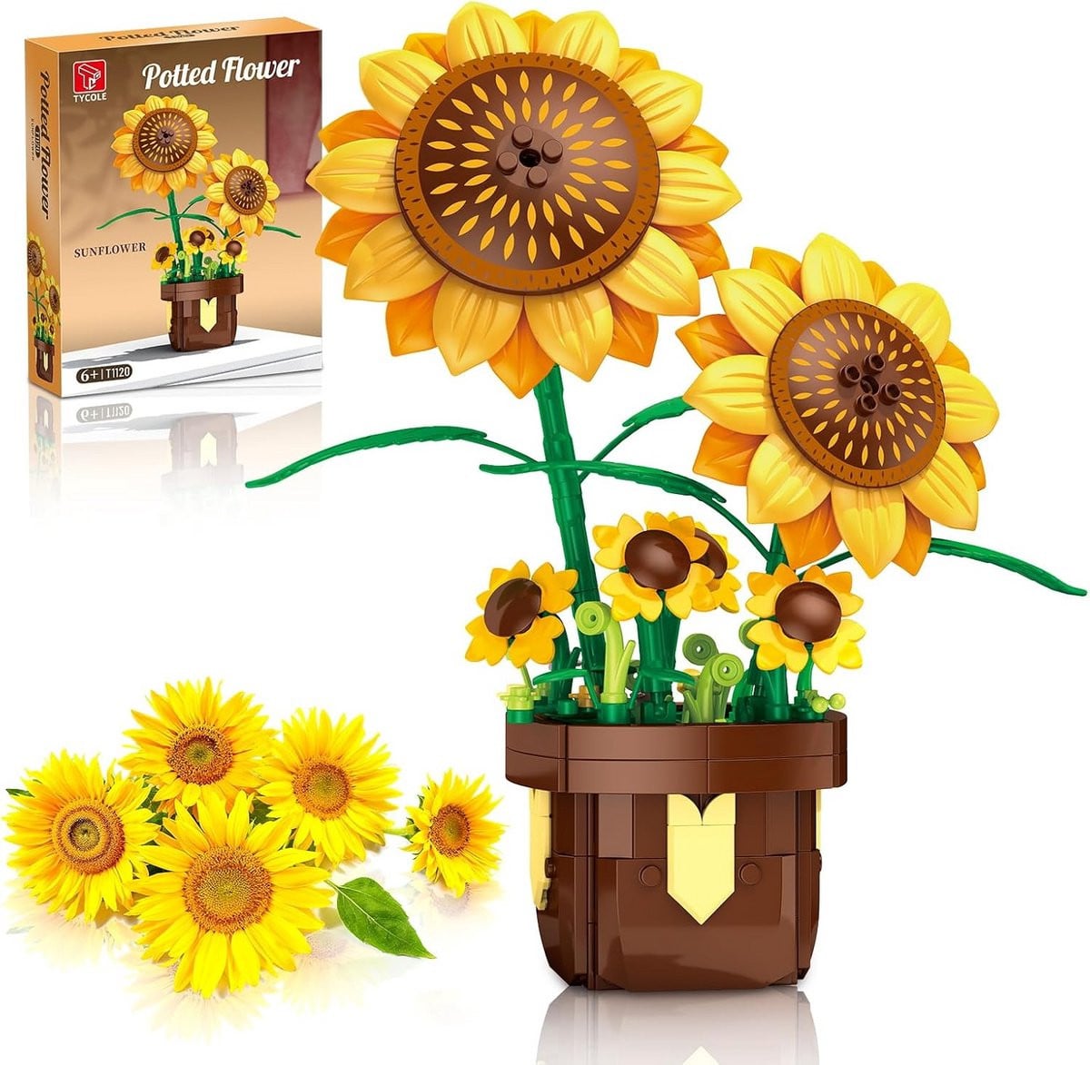 Zonnebloemen Bouwstenen Boeket - Botanische Bloemen Collectie voor Decoratie