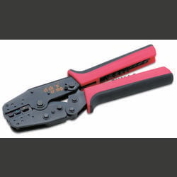 Cimco click n crimp 106002 Presszangen-Set 5teilig Isolierte Kabelschuhe, Offene Flachsteckhülsen, Flachstecker 0.5 bis 10 mm² Inkl. auswechselbarer