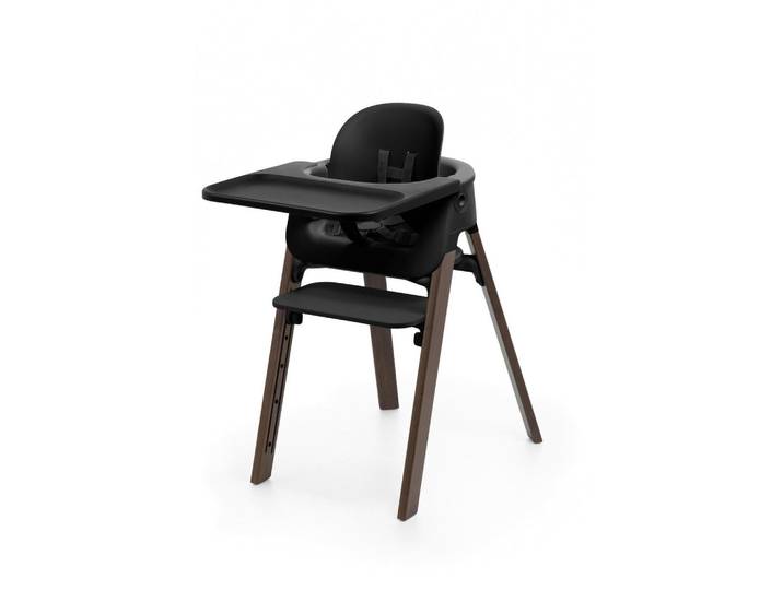 Stokke Hochstuhl-Set Steps Bundle, Schwarz, Holz, Bambus, 86x74x48 cm, Fußstütze verstellbar, Sitzfläche verstellbar, höhenverstellbar, Tablett, Snacktablett, Babymöbel & Kindermöbel, Babyzimmer, Hochstühle