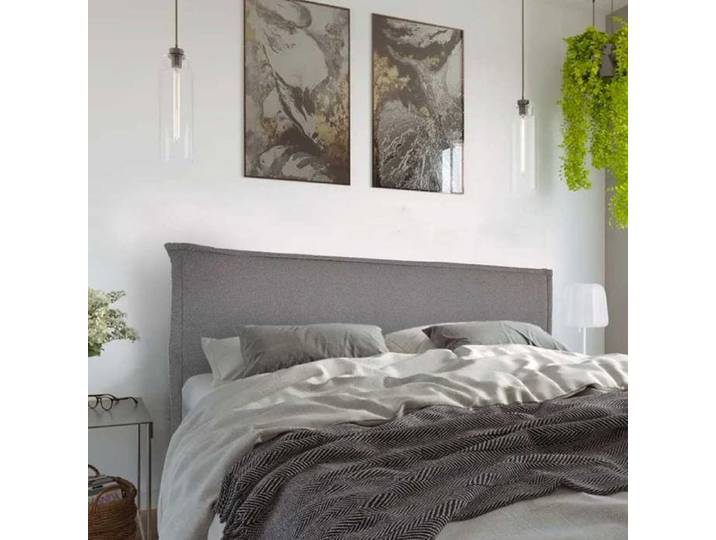 Tête de lit largeur 180 x 110 cm tissu couleur Gris