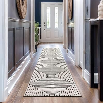 World Rug Gallery Bohemian Stripes Washable Non-Slip Area Rug
