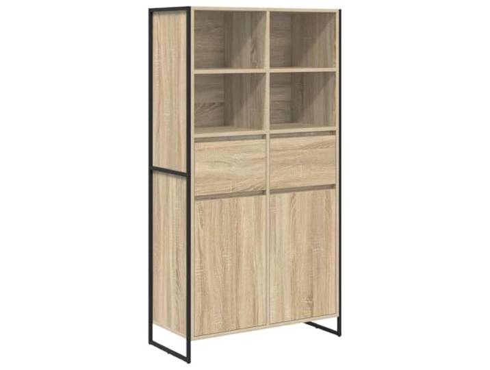 GKMBCVDFR Sideboard Sonoma 81 x 36 x 150.5 cm Holzwerkstoff Stahlrahmen, Verstellbare Regale, Industrieller Stil, Montage Erforderlich