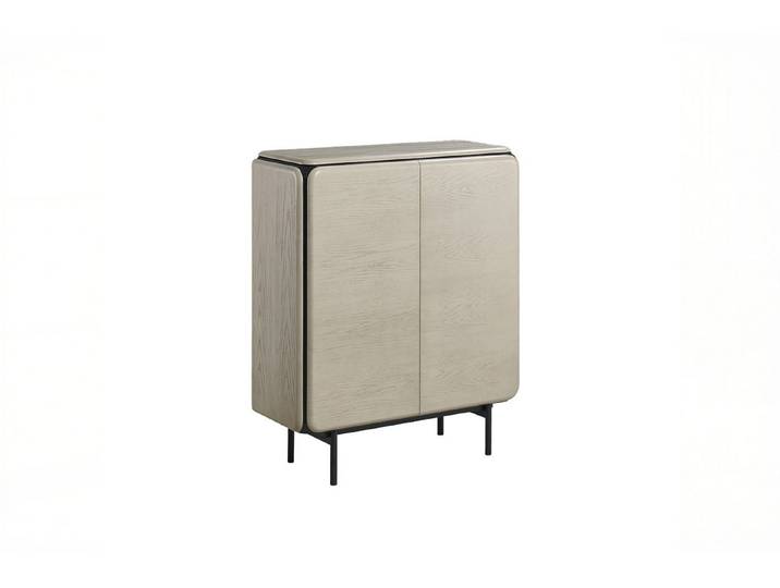 KAWOLA Highboard AVRIL moderne Kommode, viel Stauraum, 2 Türen Eiche grau, Einlegeböden verstellbar