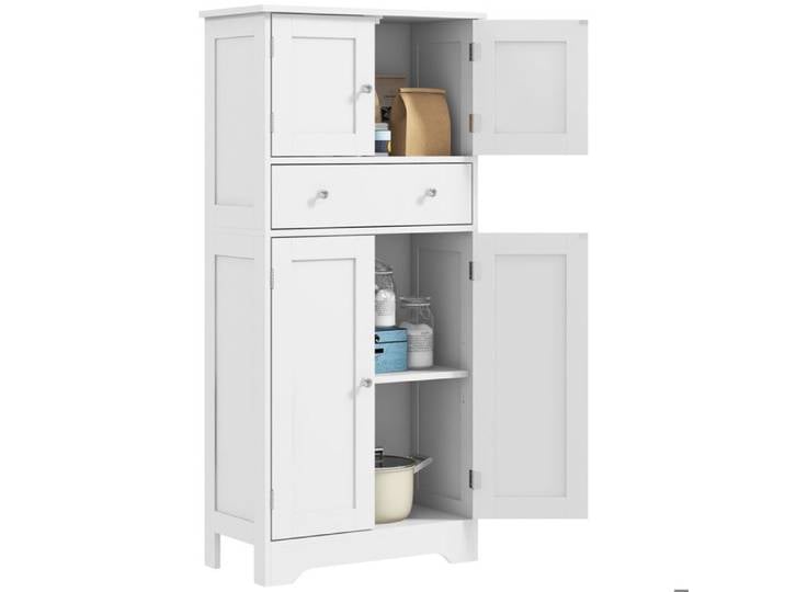 CollaHausse Armoire Cuisine Blanche Placards Étagère Réglable Tiroir 60x30x128 cm