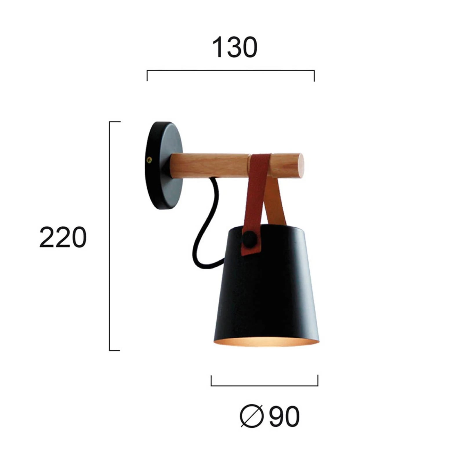 Viokef Wandlamp Vetra, Dimbaar, Hout, Design Wandlamp voor Woon- of Eetkamer