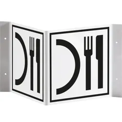 Schild I Tür-Nasenschild Piktogramm Kantine, Kunststoff, 150x150mm