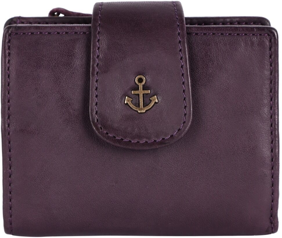 Geldbörse HARBOUR 2ND, Damen, lila, Rindsleder, Kleinlederwaren Geldbörse, Damen Portemonnaie, Geldbeutel, Money Pocket mit Überschlag lila Einheitsgröße