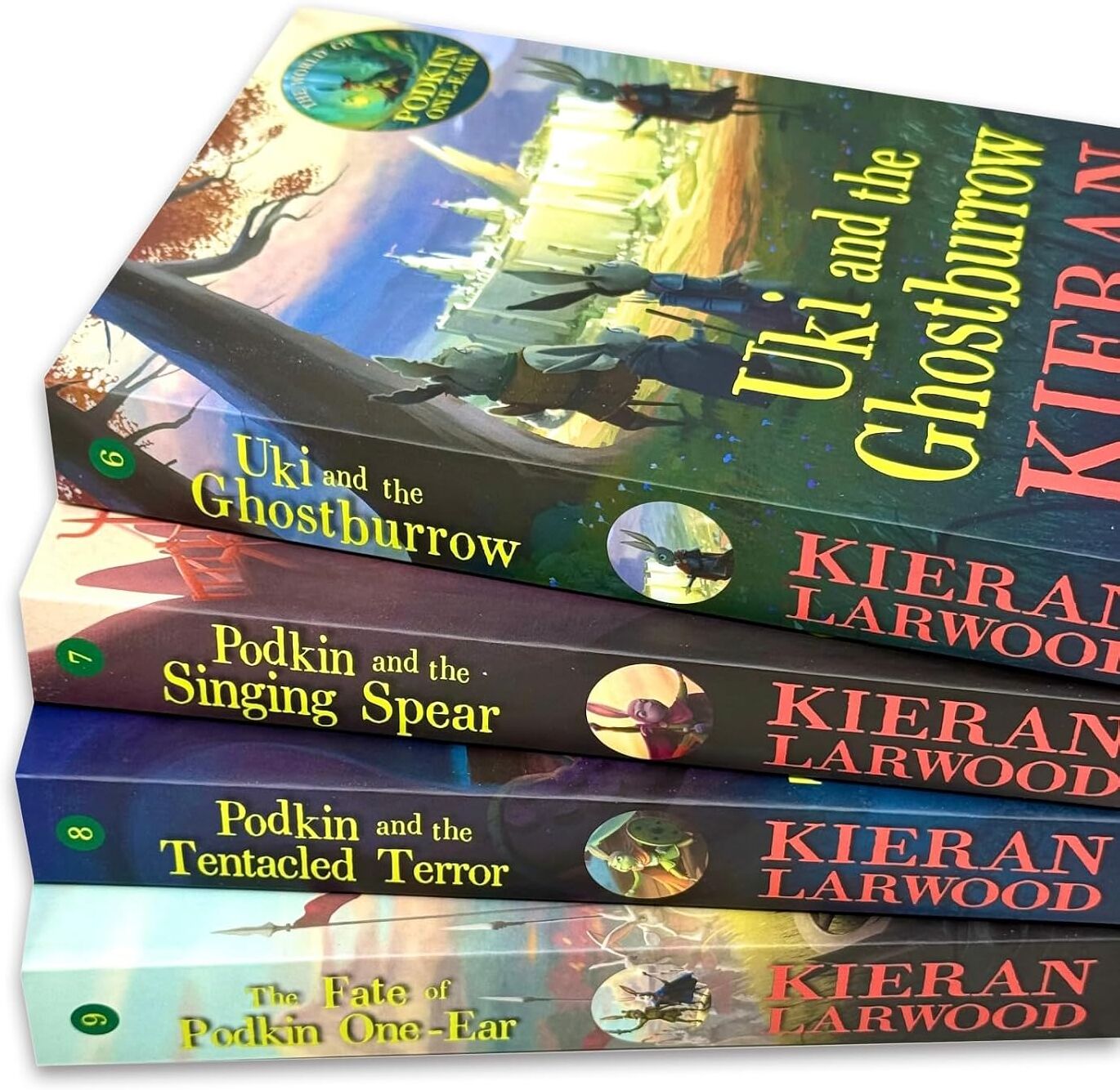 Faber The World of Podkin One-Ear Series 6-9 Collection 4 Books Set by Kieran Larwood (Uki and the Ghostburrow, Podkin and the Singing Spear, Podkin and the
