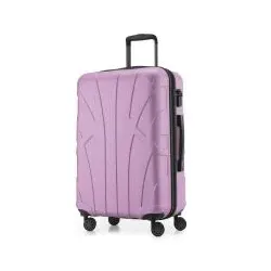 Suitline -  Mittelgroßer Reisekoffer mit Erweiterung, Trolley Hartschale matt, 4 Rollen, ABS, TSA, Flieder