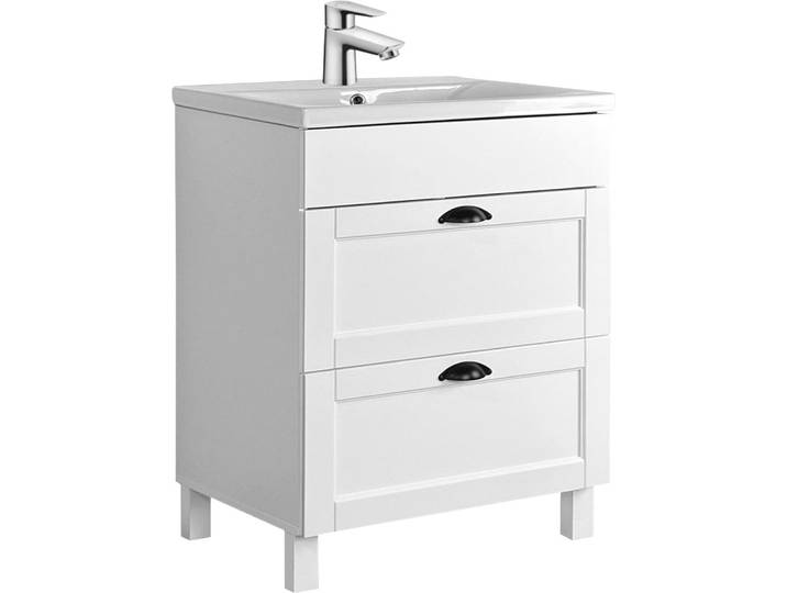 Waschtisch HOME AFFAIRE Lede , weiß (weißmatt, weiß), B:60cm H:85cm T:46cm, Waschtische, Waschtisch, Badmöbel mit 2 Schubladen inkl. Waschbecken