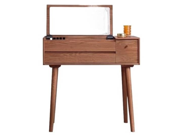 zhangrui1888 Schminktisch Kleiner Schminktisch, mit Klappspiegel Schlafzimmer-Make-up-Waschtisch ﻿(Bruin)