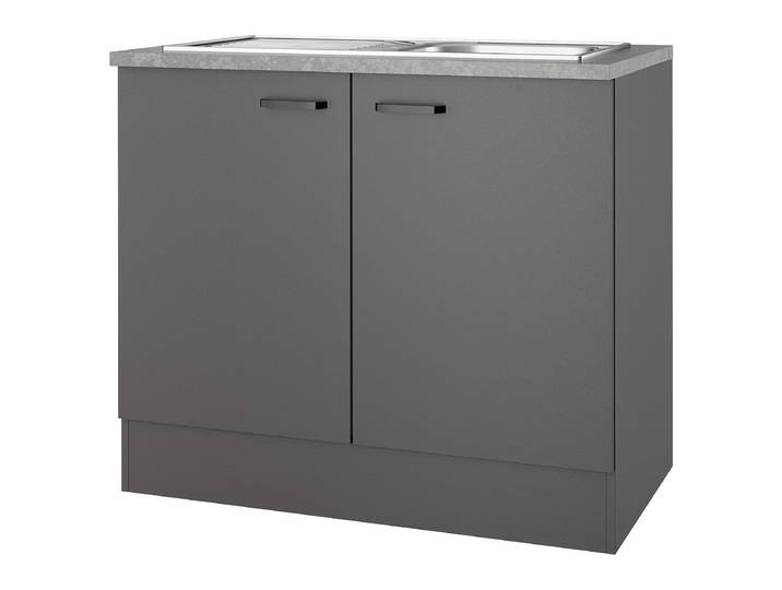 Meuble sous évier Variante B 100 x 88 x 60cm Gris/Anthracite