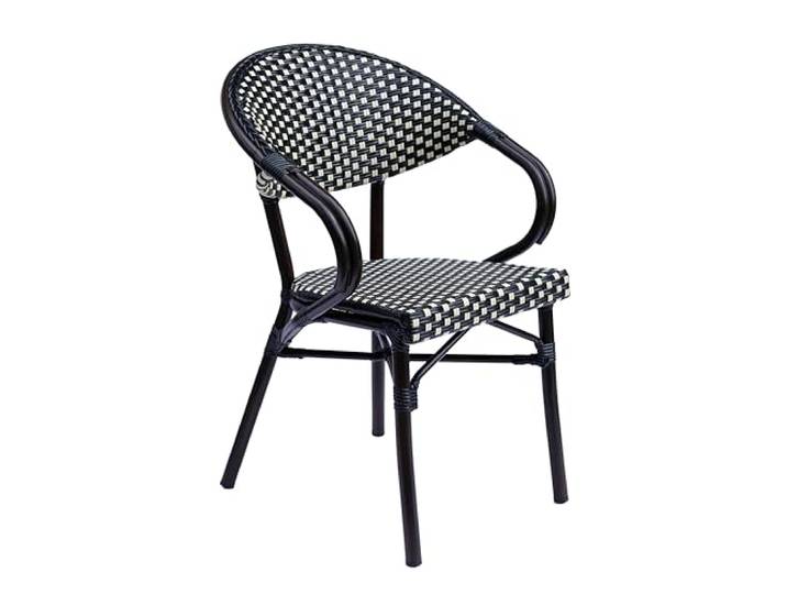 Oviala Bistrostuhl Pariser aus Aluminium, Schwarz