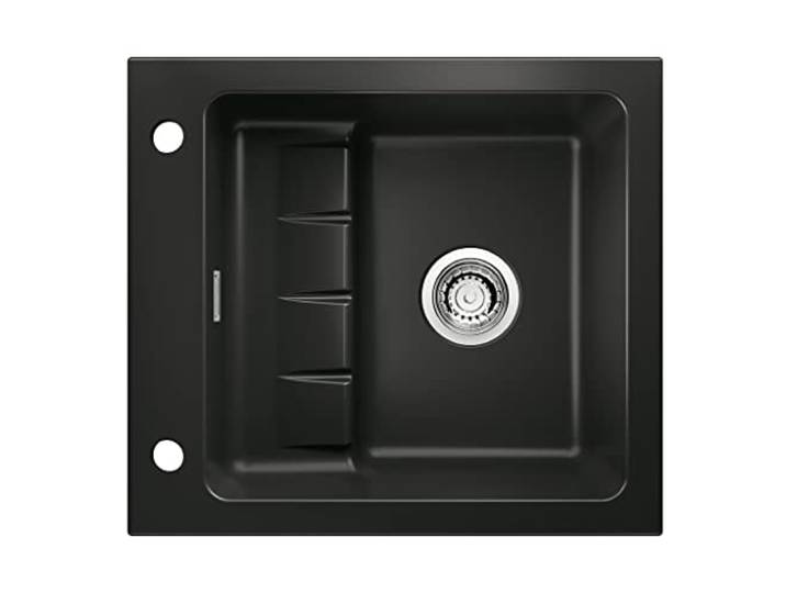 NABER 1091003 Einbauspüle PickUP E mit Premium-Drehexzentergarnitur, ab 600 mm Schrankbreite, Keramik. Nero