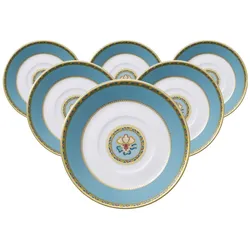 Villeroy & Boch Multipack Samarkand Aquamarin Mokka-/Espressountertasse - 6 Stück, Untertasse, Mehrfarbig