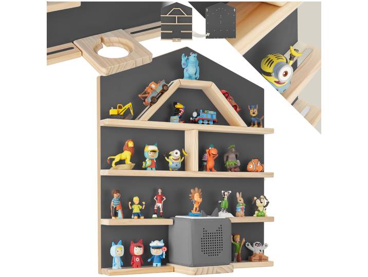 Étagère murale « MyLittleStory House » pouvant accueillir jusqu’à 50 Tonies - gris anthracite